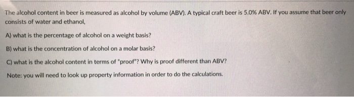 solved-the-alcohol-content-in-beer-is-measured-as-alcohol-by-chegg