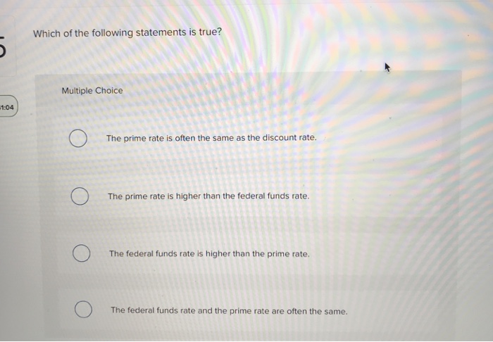 Solved Which of the following statements is true? Multiple | Chegg.com