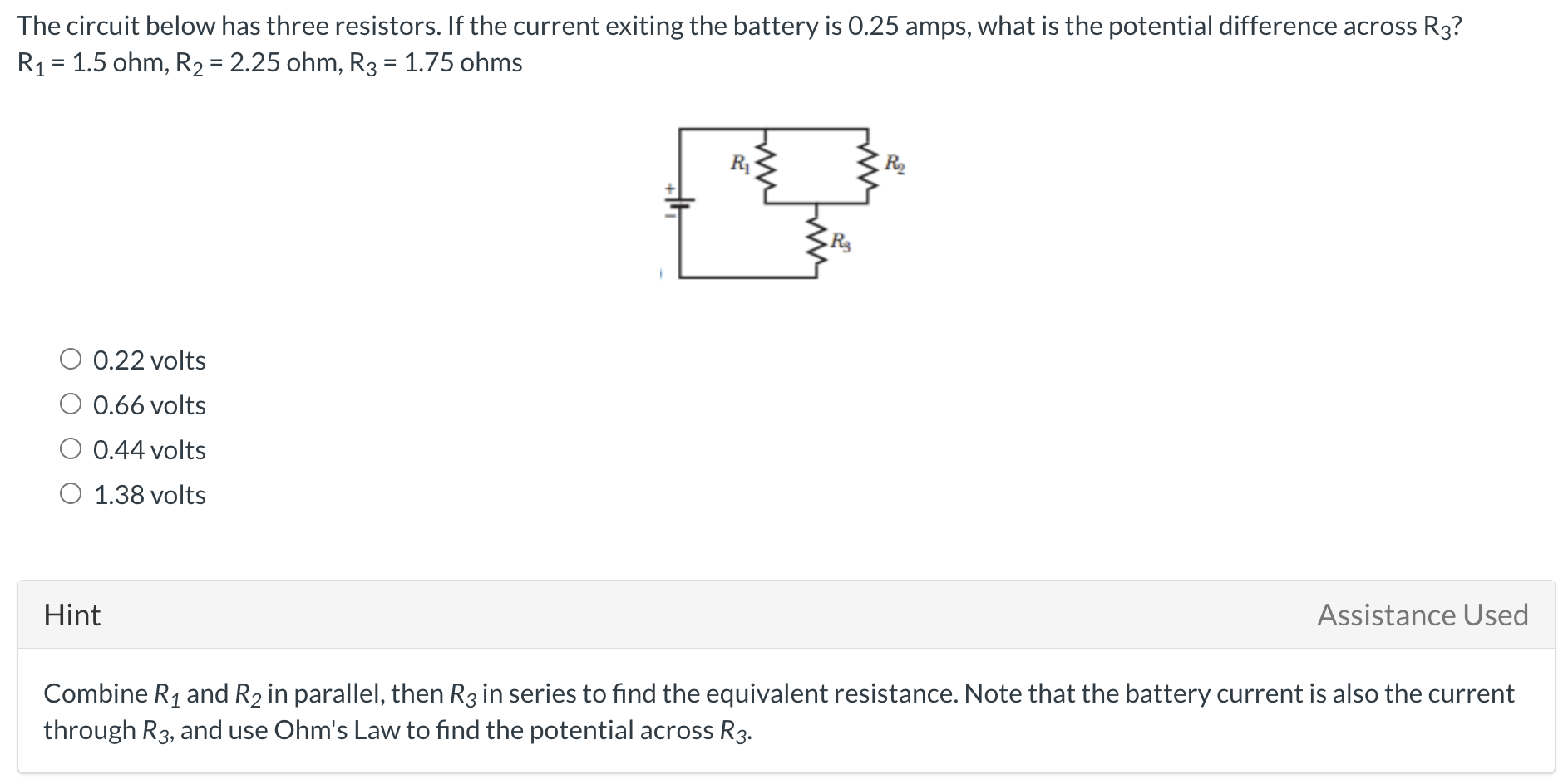 Solved The circuit below has three resistors. If the current