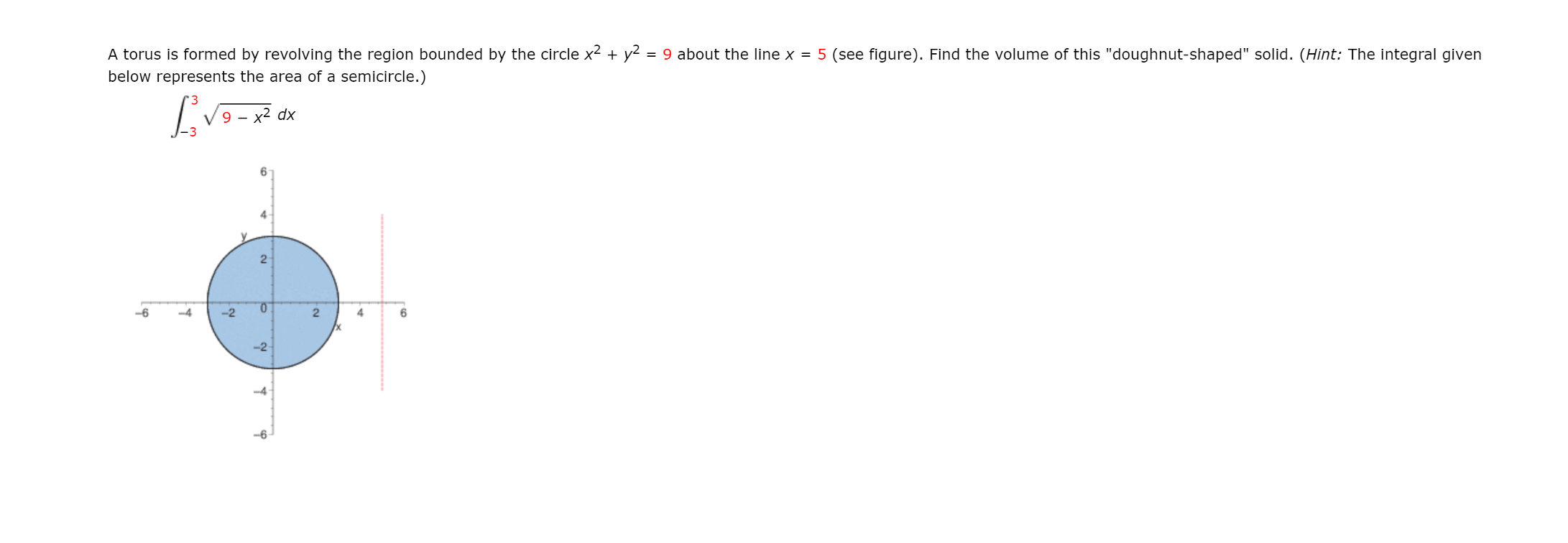 Solved A Torus Is Formed By Revolving The Region Bounded Chegg Com