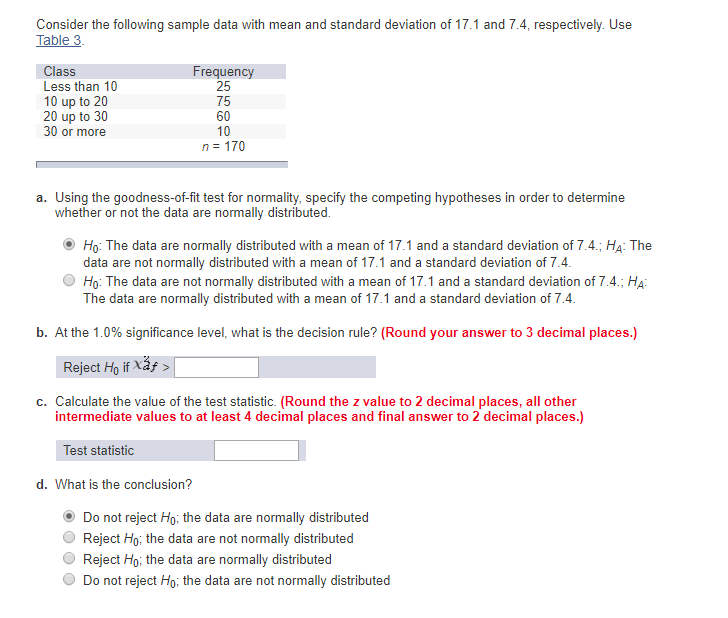 Solved Consider the following sample data with mean and | Chegg.com