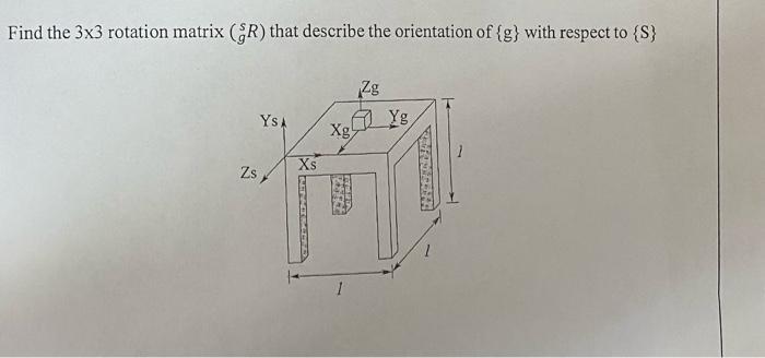 Solved Find the 3x3 rotation matrix (R) that describe the | Chegg.com