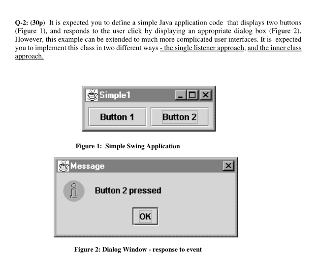 Solved Q-2: (30p) It is expected you to define a simple Java | Chegg.com