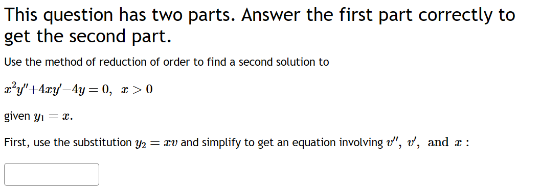 Solved This question has two parts. Answer the first part | Chegg.com