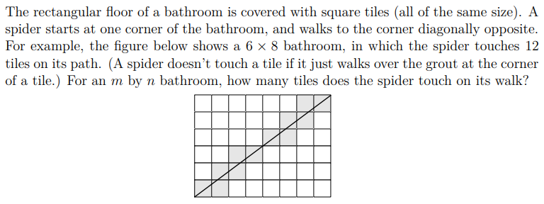 Solved The rectangular floor of a bathroom is covered with | Chegg.com