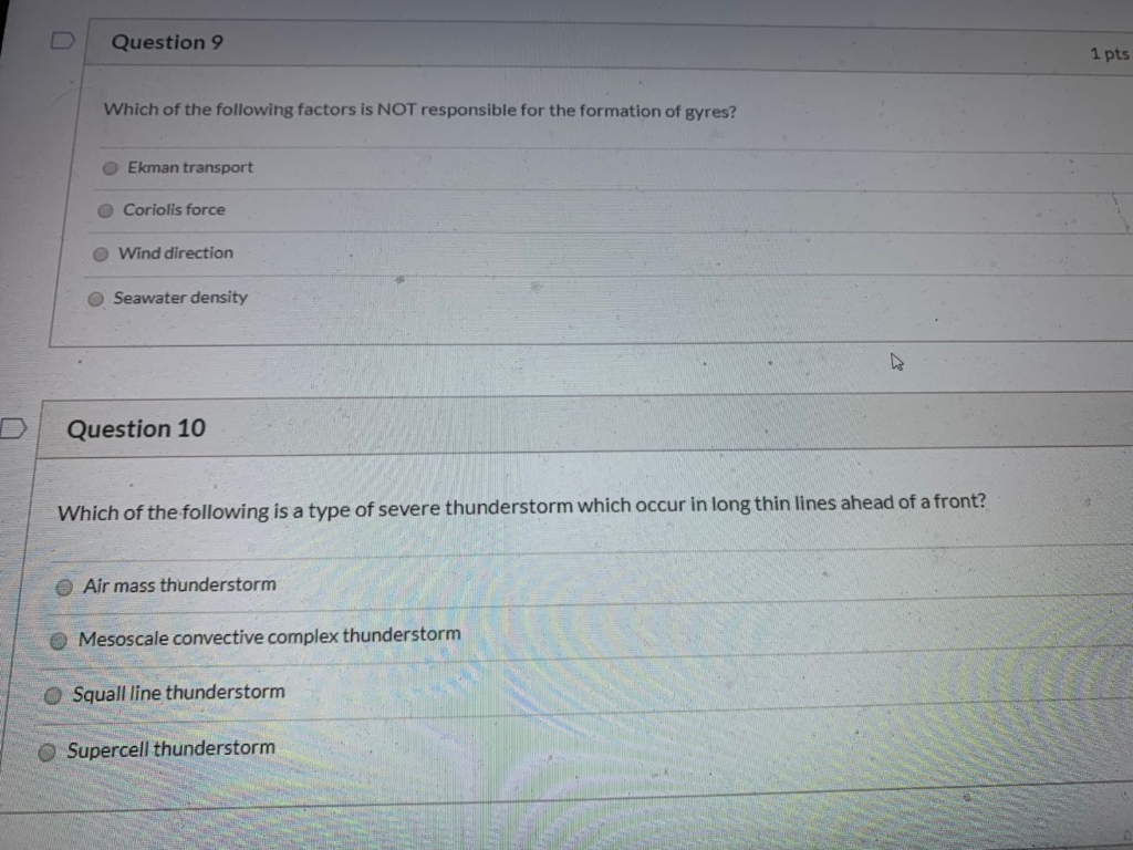 Solved Question 9 1 pts Which of the following factors is | Chegg.com