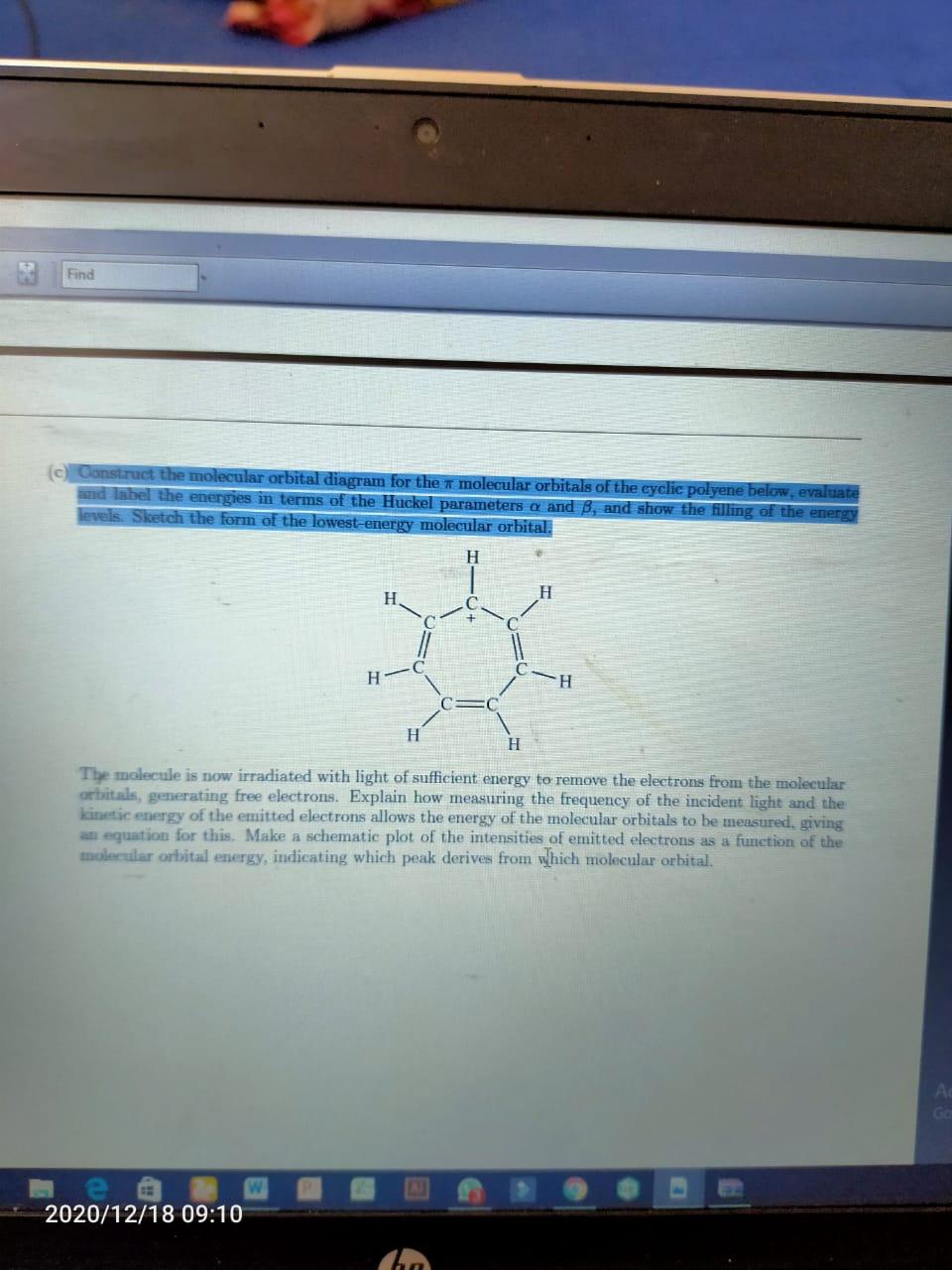 Solved Find (c) Construct the molecular orbital diagram for | Chegg.com