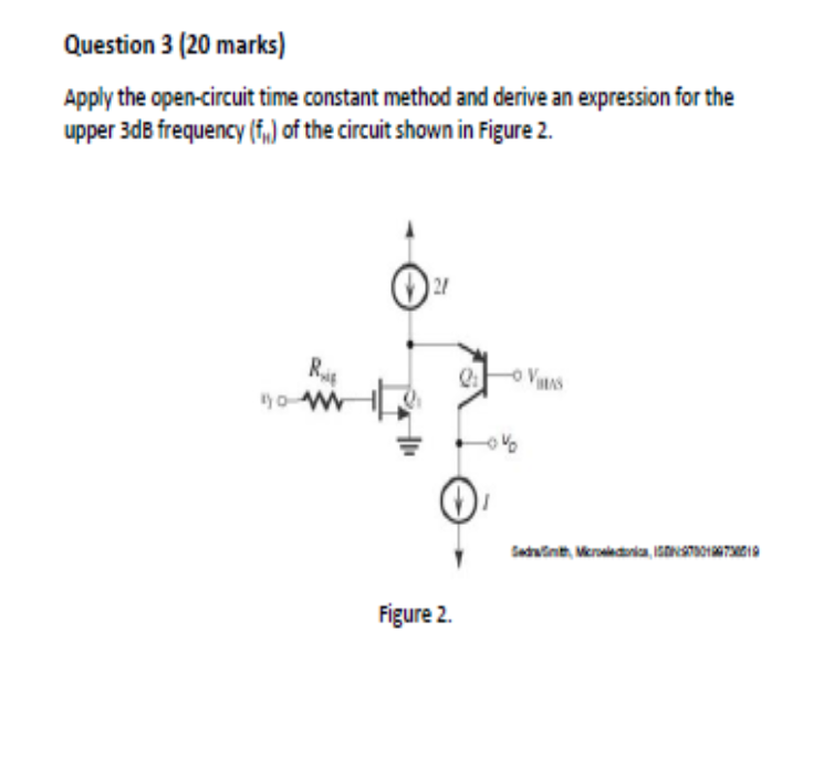 Solved Question 3 (20 marks) Apply the opencircuit time