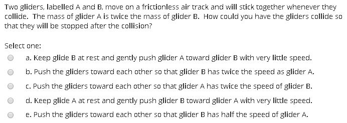 Solved Two Gliders, Labelled A And B, Move On A Frictionless | Chegg.com