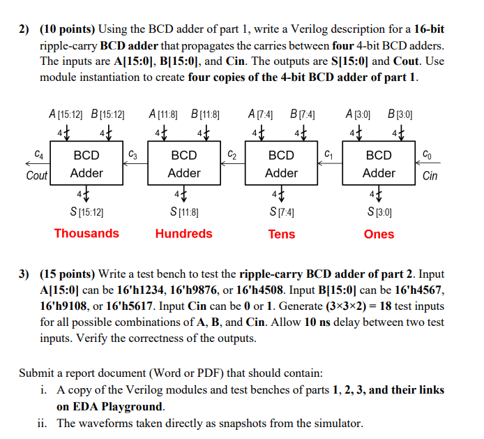 A BCD Adder Is Capable Of Adding Two BCD Digits. It | Chegg.com