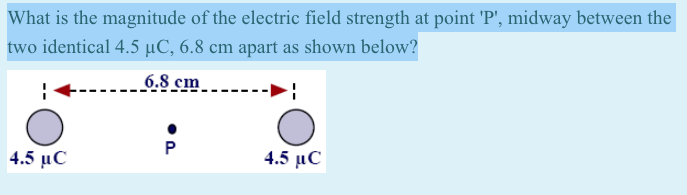 Solved What is the magnitude of the electric field strength | Chegg.com