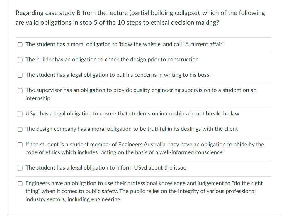 Regarding Case Study B From The Lecture (partial | Chegg.com