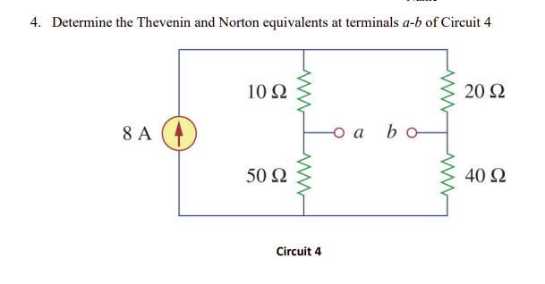 Solved 4. Determine The Thevenin And Norton Equivalents At | Chegg.com