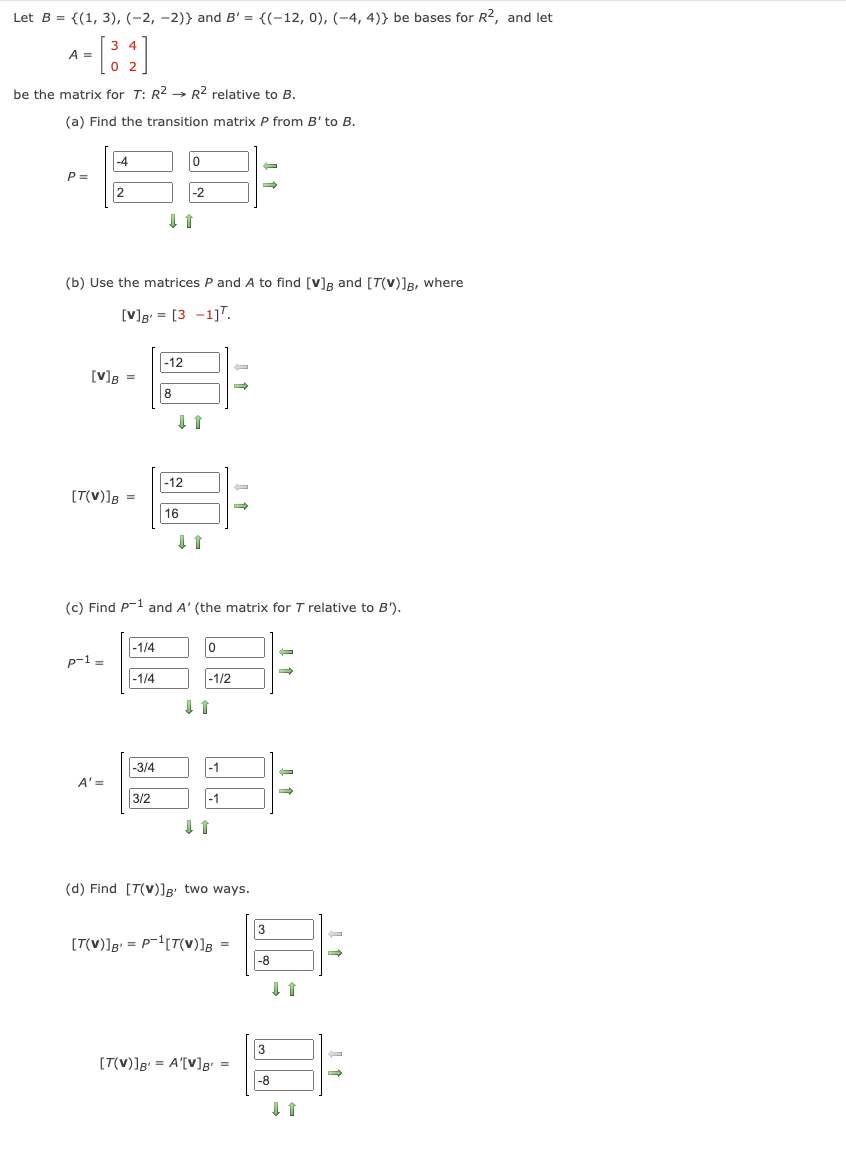 Solved Let B={(1,3),(−2,−2)} And B′={(−12,0),(−4,4)} Be | Chegg.com