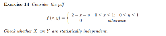 Solved Exercise 14 Consider the pdf | Chegg.com