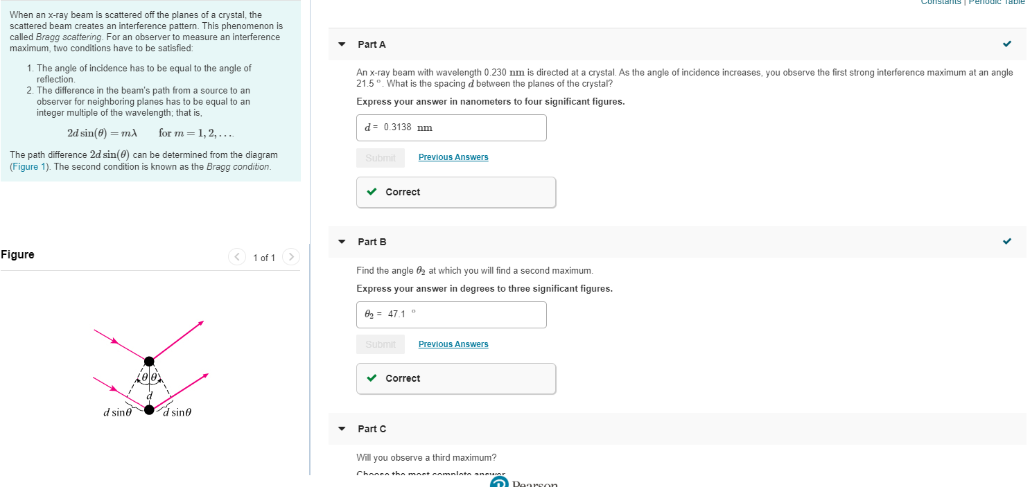 Solved Coristalls Peric Table When an X-ray beam is | Chegg.com
