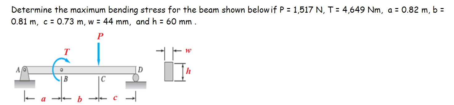 Solved Determine the maximum bending stress for the beam | Chegg.com
