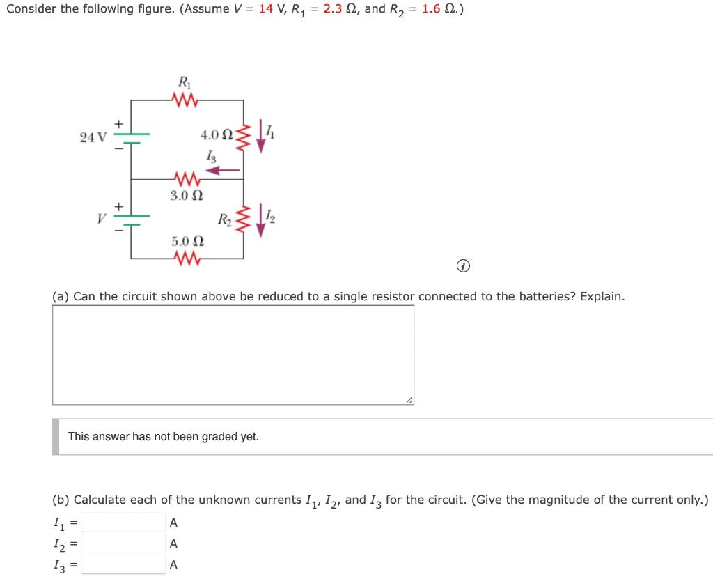 Solved Consider the following figure. (Assume V = 14 V, R2 = | Chegg.com