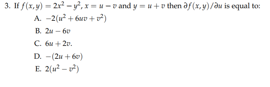 Solved 3 If F X Y 2x2 Y X U V And Y U V T Chegg Com