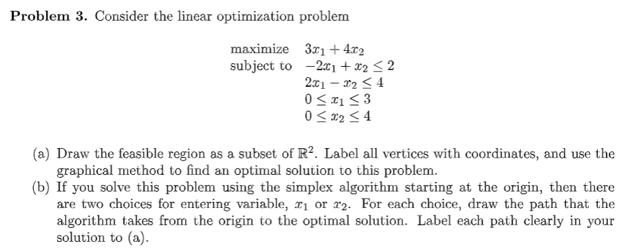 Solved Problem 3. Consider The Linear Optimization Problem | Chegg.com