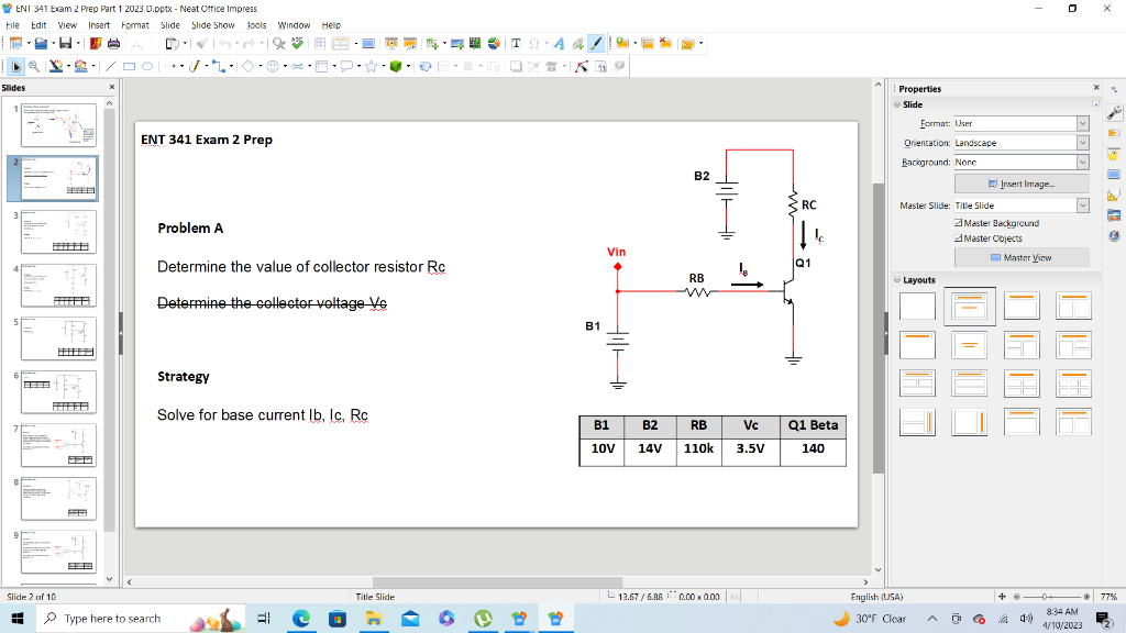 Solved ENT 341 Exam 2 Prep Problem A Determine the value of | Chegg.com