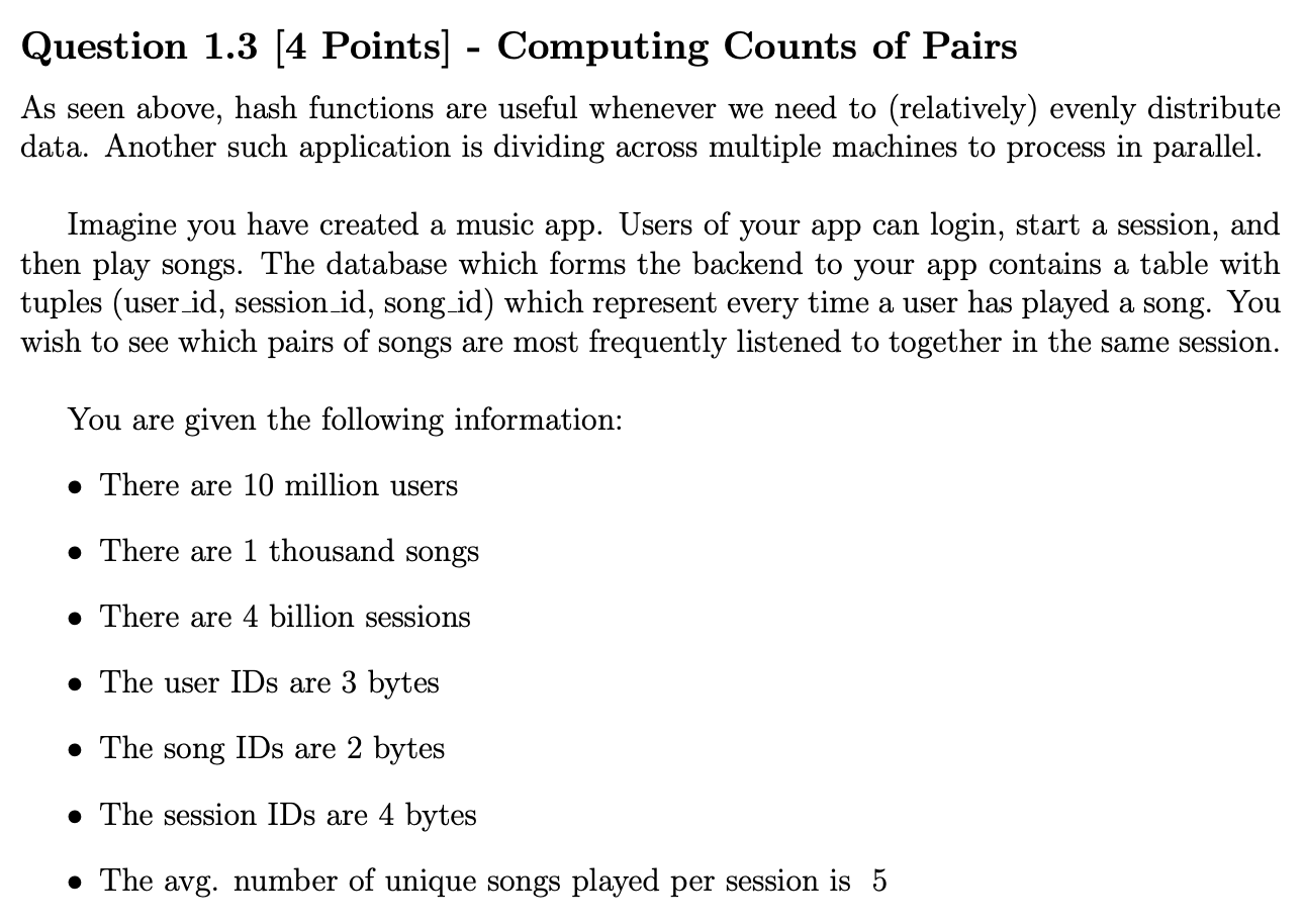 Solved Question 1.3 [4 Points] - Computing Counts of Pairs | Chegg.com