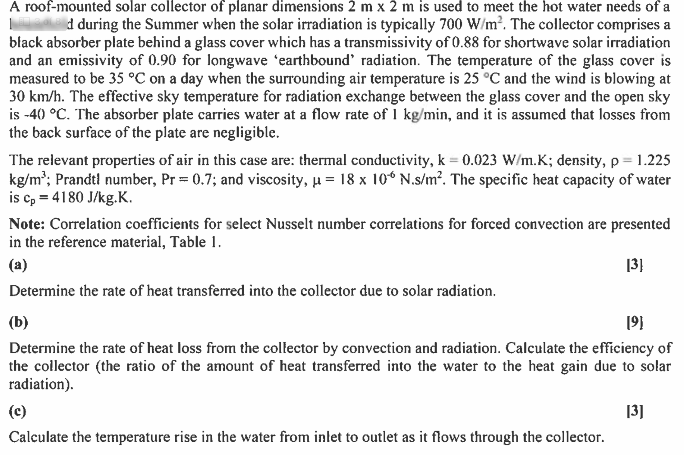 Solved A roofmounted solar collector of planar dimensions