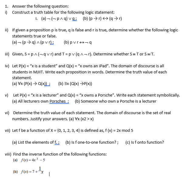 Solved 1 Answer The Following Question I Construct A T Chegg Com