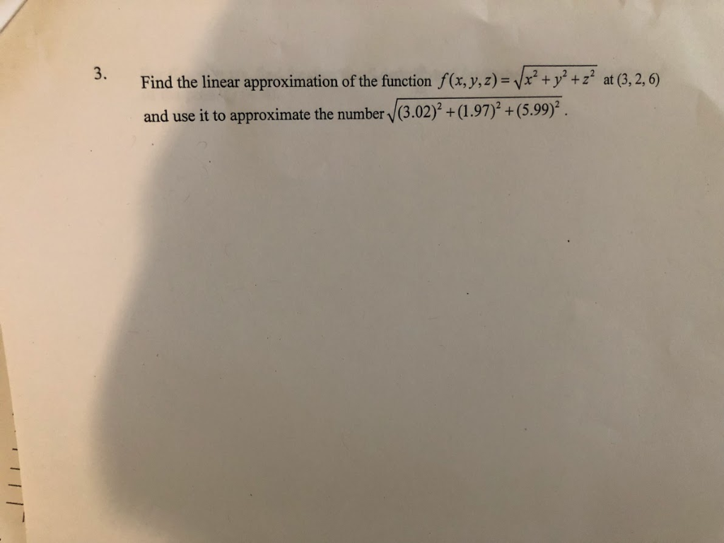 Solved 3.Find The Linear Approximation Of The Function | Chegg.com