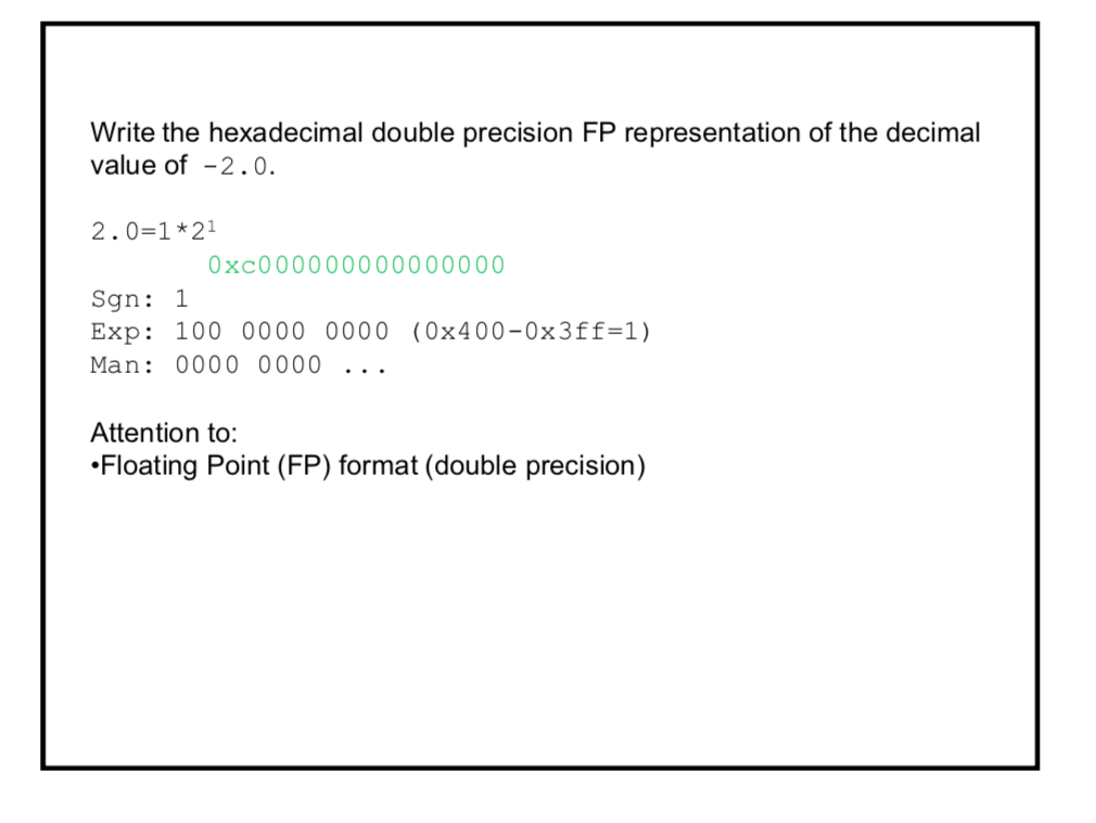 Solved Converting from decimal to a hexadecimal floating | Chegg.com