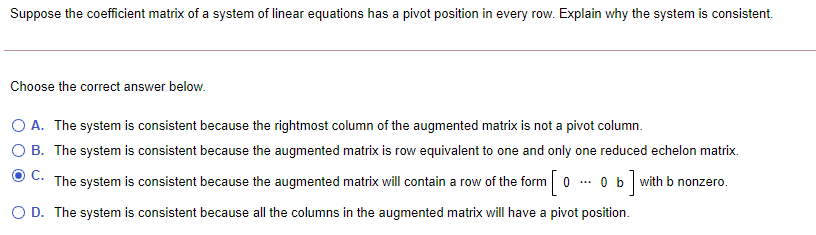 Solved Suppose the coefficient matrix of a system of linear | Chegg.com