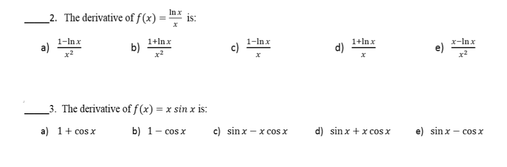 derivative of x 1 2 sin x