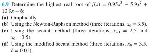 6.9 ﻿Determine the highest real root | Chegg.com