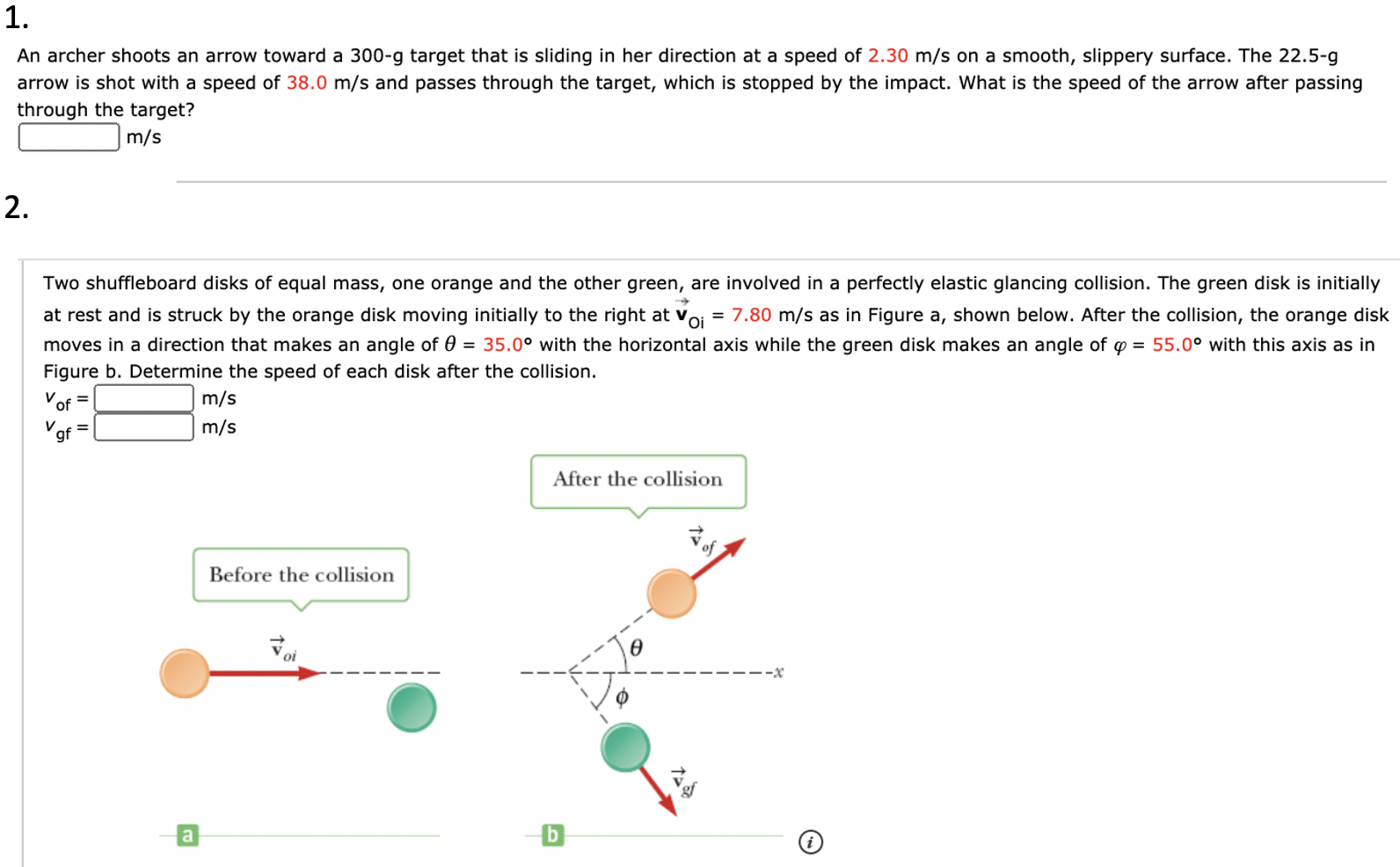 Solved 1. An archer shoots an arrow toward a 300g target