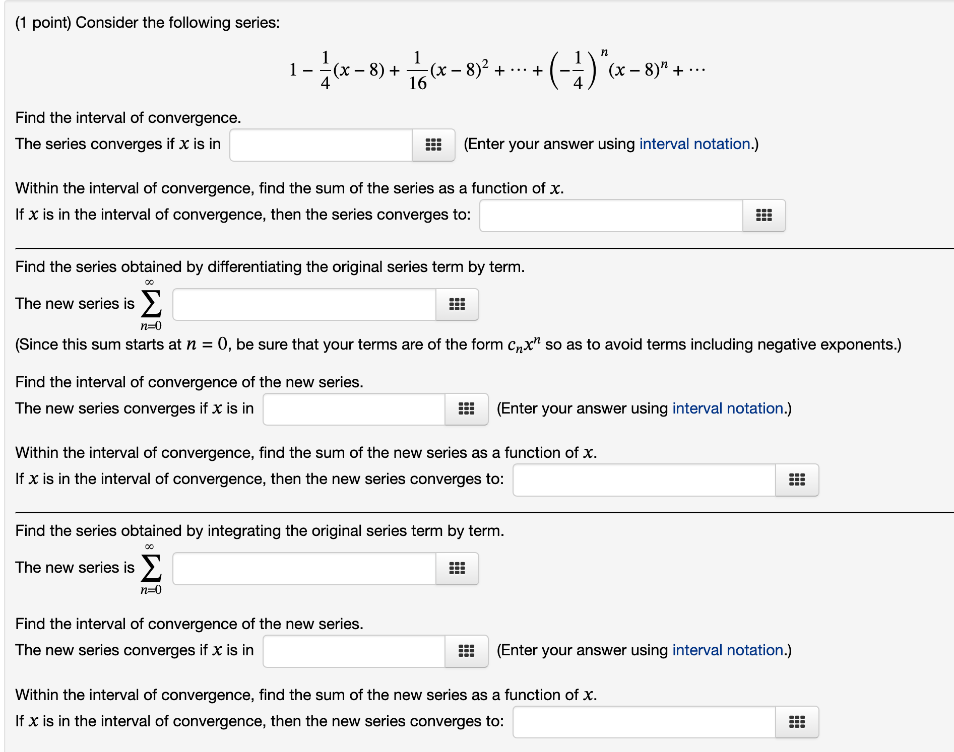 Solved (1 Point) Consider The Following Series: | Chegg.com