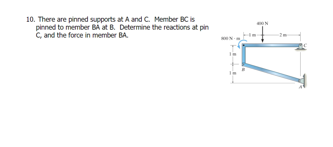 10. There are pinned supports at A and C. Member BC | Chegg.com