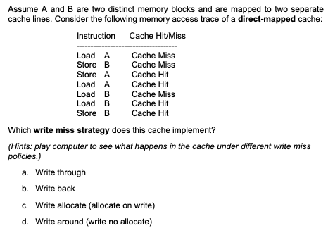 Solved Assume A And B Are Two Distinct Memory Blocks And Are | Chegg.com