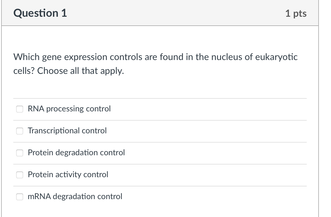 Solved Which gene expression controls are found in the | Chegg.com
