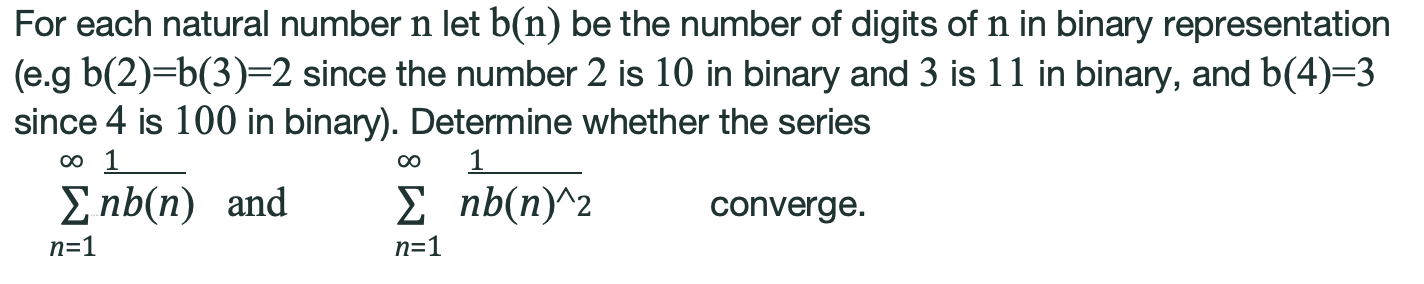 Solved For Each Natural Number N Let B(n) Be The Number Of | Chegg.com