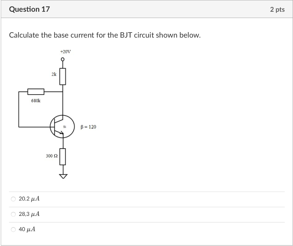Solved Calculate the base current for the BJT circuit shown