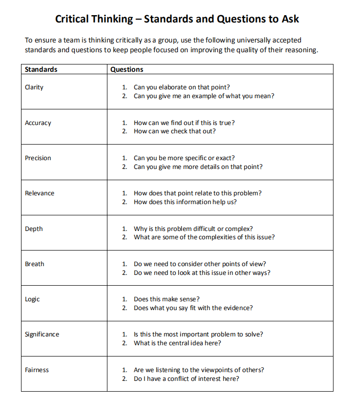 critical thinking questions about universe