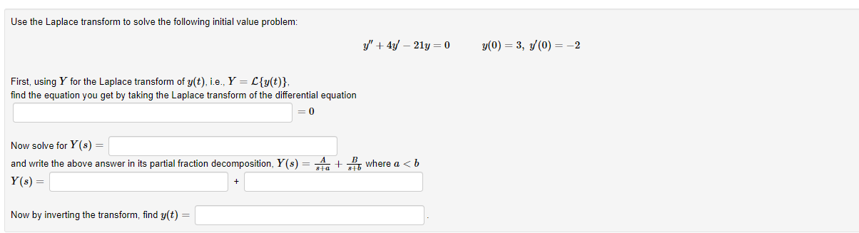 Solved Use the Laplace transform to solve the following | Chegg.com