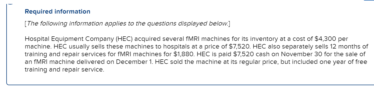 Solved Required information [The following information | Chegg.com