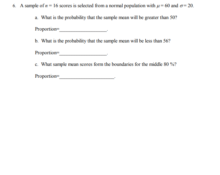 Solved 6. A sample of n = 16 scores is selected from a | Chegg.com