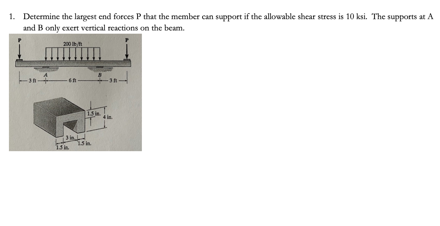 Solved 1. Determine the largest end forces P that the member | Chegg.com