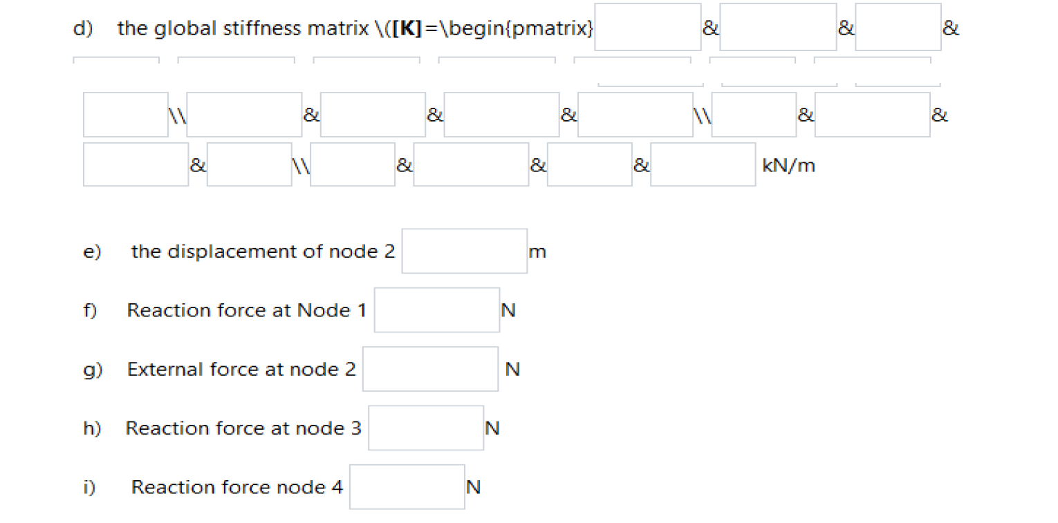Solved Using the direct stiffness method for the spring | Chegg.com