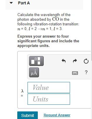 Solved The vibrational and rotational energies of the CO | Chegg.com