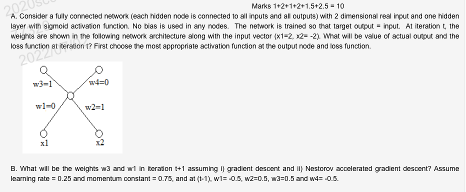 Solved 202 A. Consider a fully connected network (each | Chegg.com