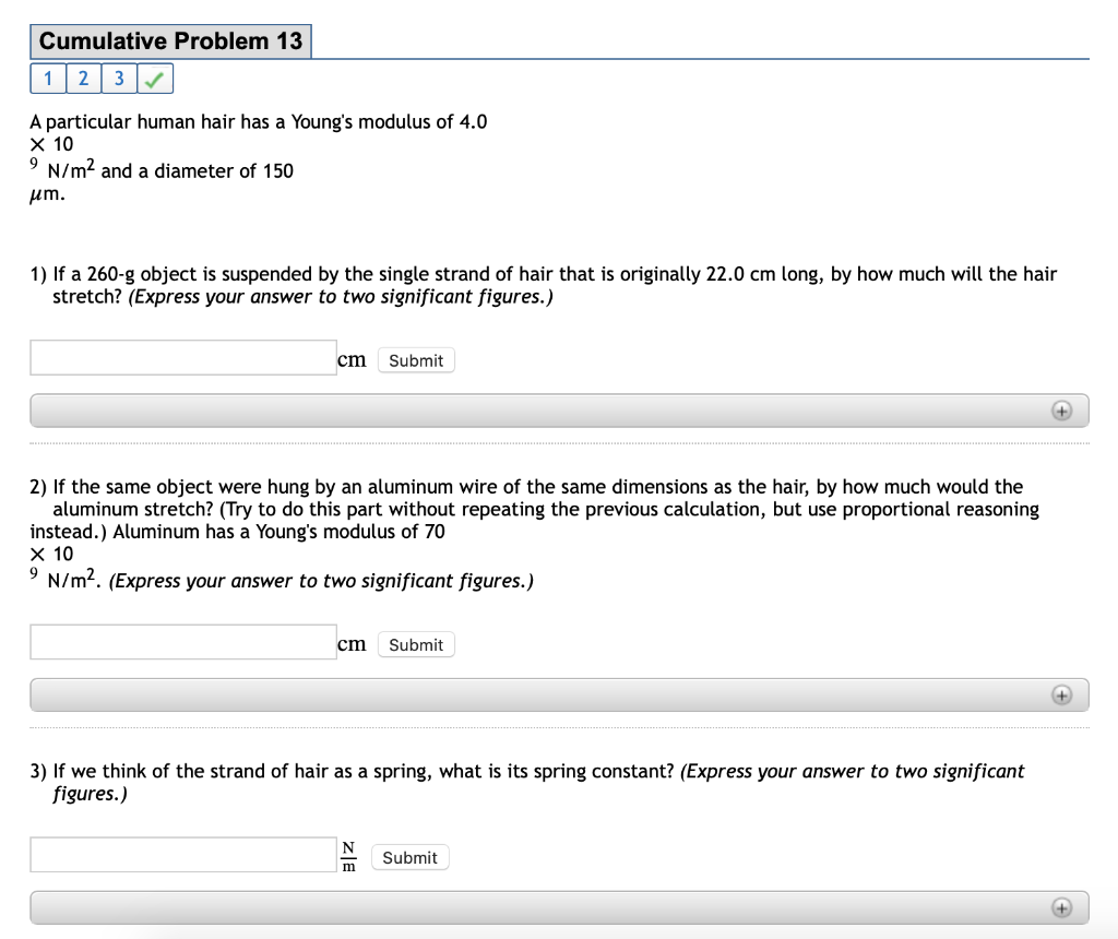 Solved Cumulative Problem 13 1 2 3 7 A particular human hair