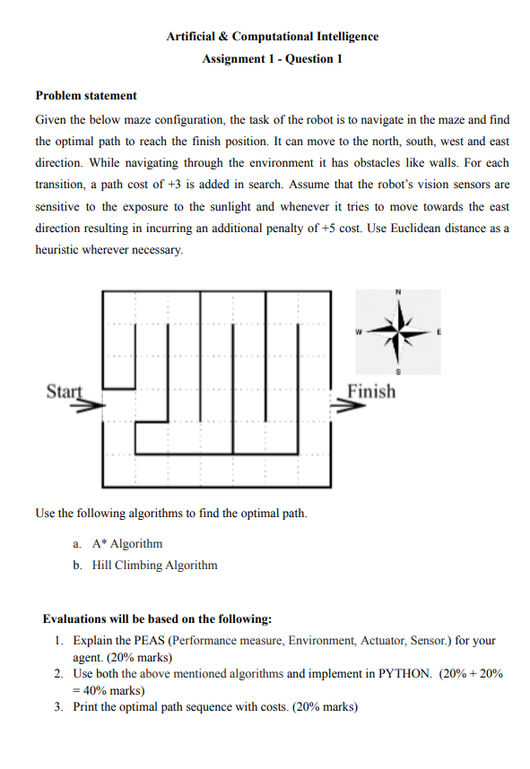 Solved Problem statement Given the below maze configuration, | Chegg.com
